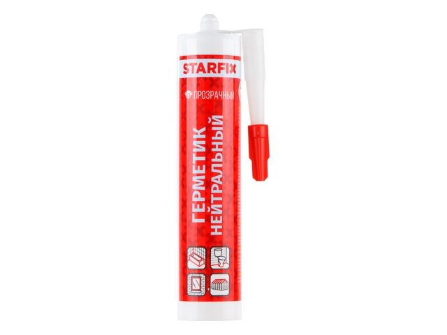 герметик силиконовый нейтральный starfix прозрачный, 300мл sm-63053-2 от BTSprom.by