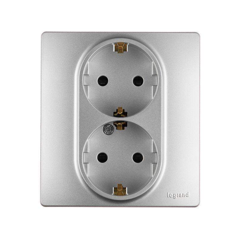  Розетка 2-м СП Inspiria 16А 250В с заземл. защ. шторки безвинтов. зажимы алюм. IEK 673757 фото в каталоге от BTSprom.by