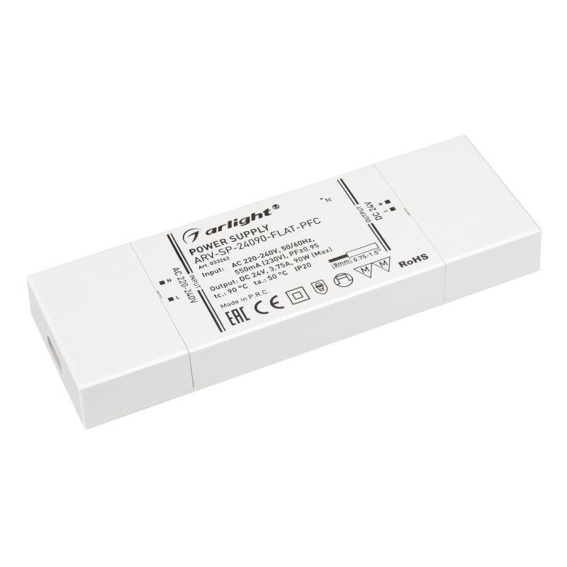 блок питания arv-sp-24090-flat-pfc 24в 3.75а 90вт ip20 пластик 5 лет arlight 033262 от BTSprom.by