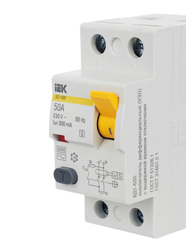  Выключатель дифференциального тока (УЗО) 2п 50А 300мА тип ACS ВД1-63S KARAT IEK MDV12-2-050-300 фото в каталоге от BTSprom.by