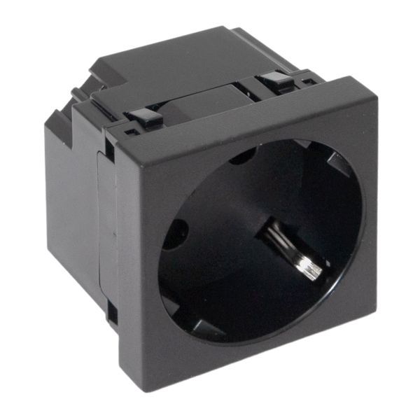  Розетка 45х45 45град. с заземл. быстрозажимные клеммы черн. матов. EKF E2MR16-028-30-45-SL фото в каталоге от BTSprom.by