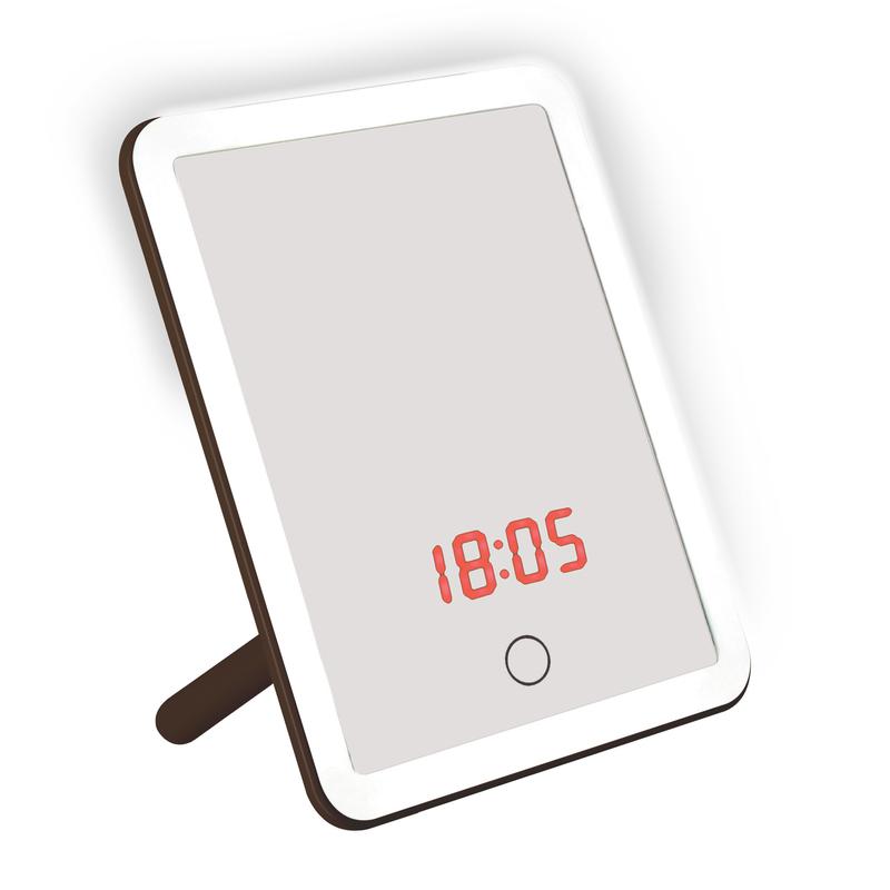 светильник настольный tld-591 brown/led/80lm/6000k/dimmer/t+m зеркало 4вт встроен. аккум. сенсор диммер часы термометр uniel ul-00004160 от BTSprom.by