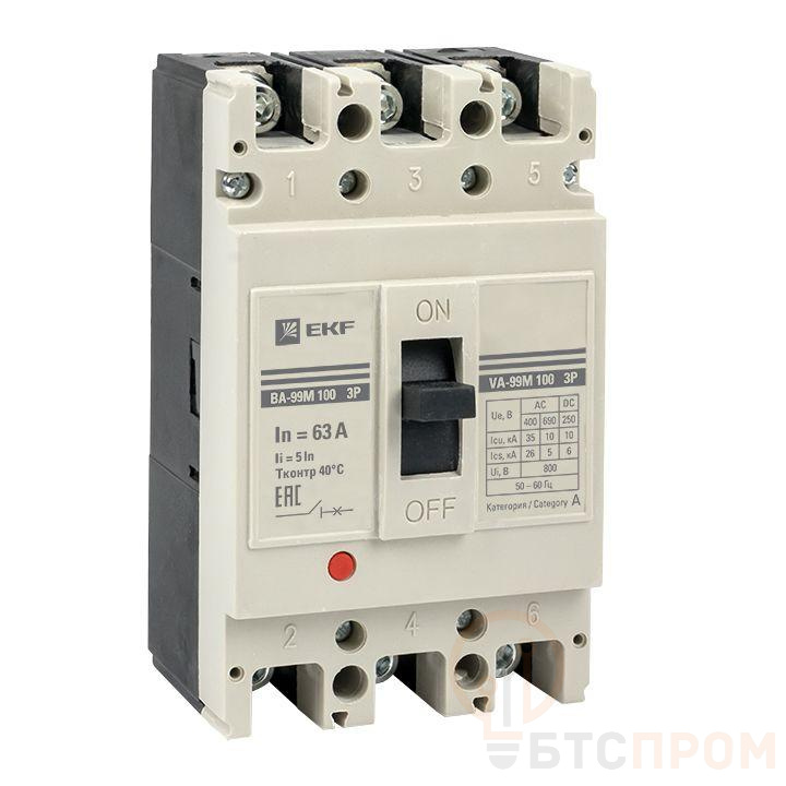 Выключатель автоматический 3п 100/32А 5In 35кА ВА-99М PROxima EKF mccb99-3P5In100-32m фото в каталоге от BTSprom.by  Выключатель автоматический 3п 100/32А 5In 35кА ВА-99М PROxima EKF mccb99-3P5In100-32m фото в каталоге от BTSprom.by