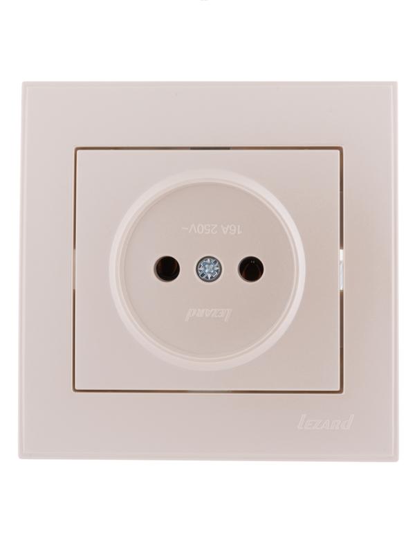 розетка 1-м сп rain 16а ip20 без заземл. керамика жемчуж./бел. метал. lezard 703-3030-121 от BTSprom.by