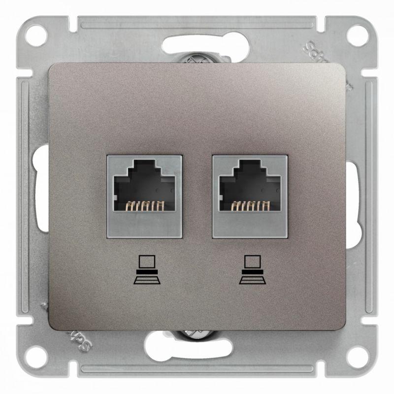 розетка компьютерная 2-м glossa rj45 кат.5e механизм платина se gsl001285kk от BTSprom.by