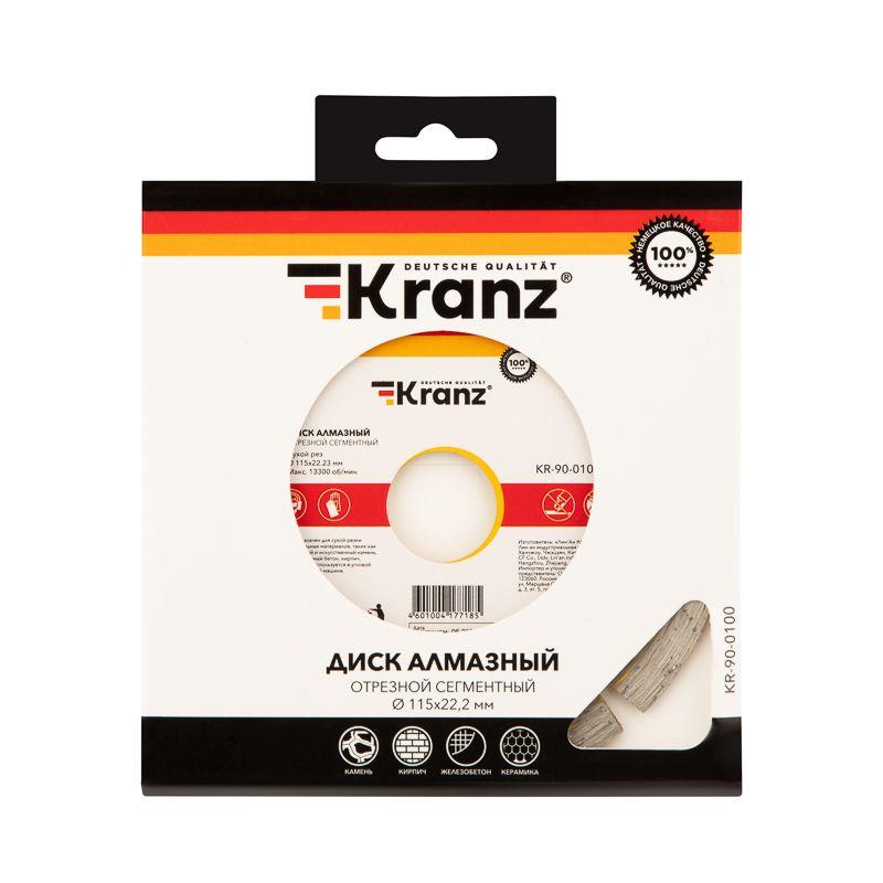  Диск отрезной алмазный сегментный 115х22.2мм Kranz KR-90-0100 фото в каталоге от BTSprom.by