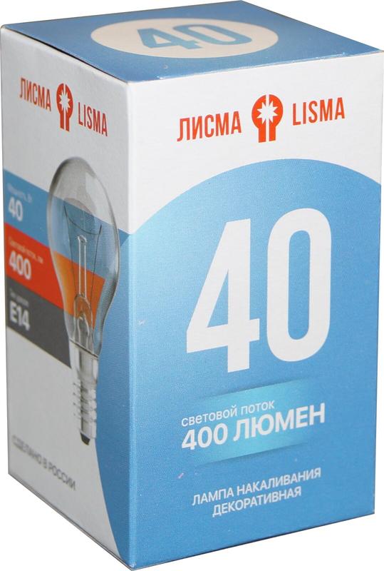 лампа накаливания дш 230-40 40вт шар прозрачная e14 230в ку лисма 321606600 от BTSprom.by