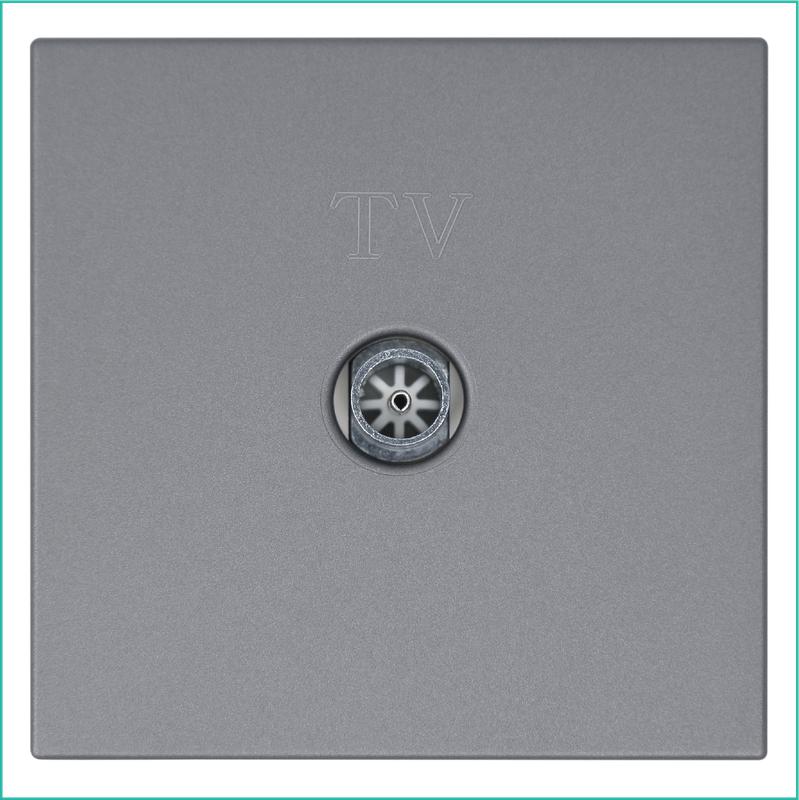 розетка телевизионная оконечная tv 1-м сп fd ф9.5мм с накладкой механизм никель jasmart fd6001ni от BTSprom.by