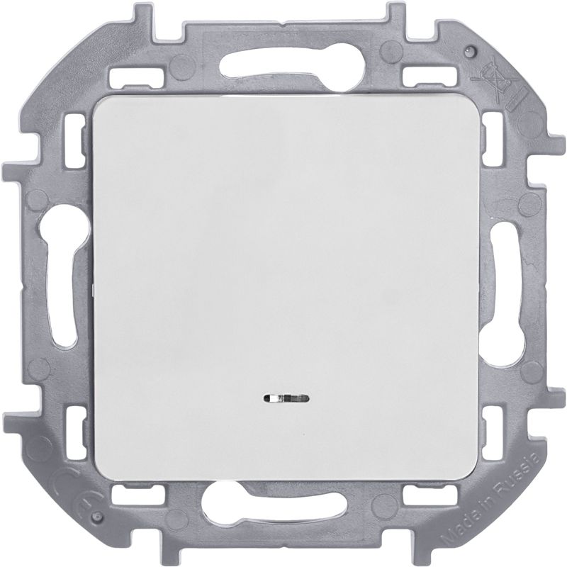  Переключатель 1-кл. Inspiria 10А IP20 250В 10AX с подсветкой/индикацией механизм бел. IEK 673660 фото в каталоге от BTSprom.by