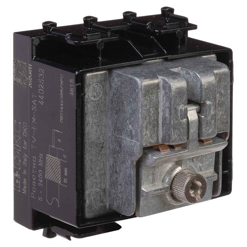  Розетка телевизионная TV/FM/SAT 2мод. 16А Avanti "Черный квадрат" DKC 4402532 фото в каталоге от BTSprom.by