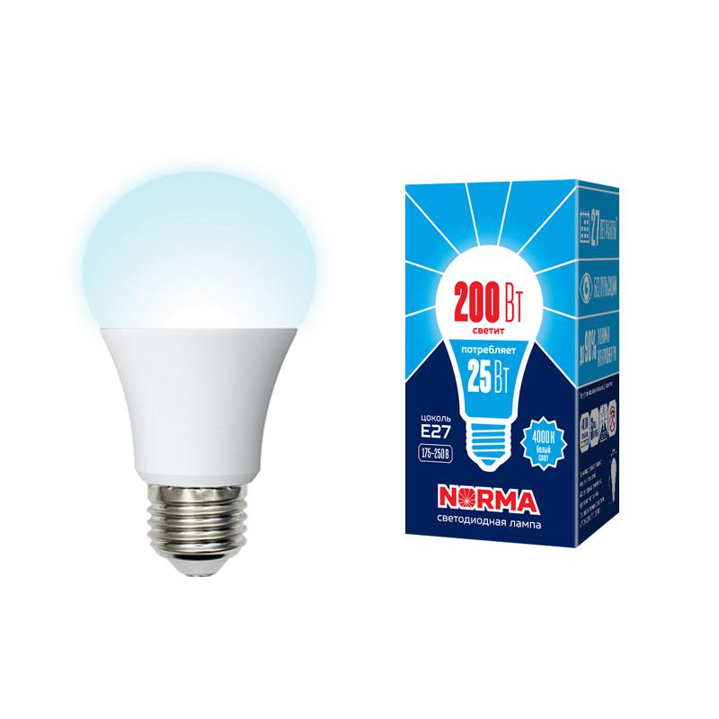 лампа светодиодная led-a70-25w/4000k/e27 /fr/nr norma 25вт матовая 4000к нейтр. бел. e27 (упак. картон) volpe ul-00004470 от BTSprom.by