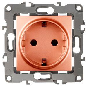 розетка 1-м сп эра12 12-2001-14 16а ip20 16ax 250в 2p+e schuko без монтаж. лапок механизм медь эра б0019309 от BTSprom.by