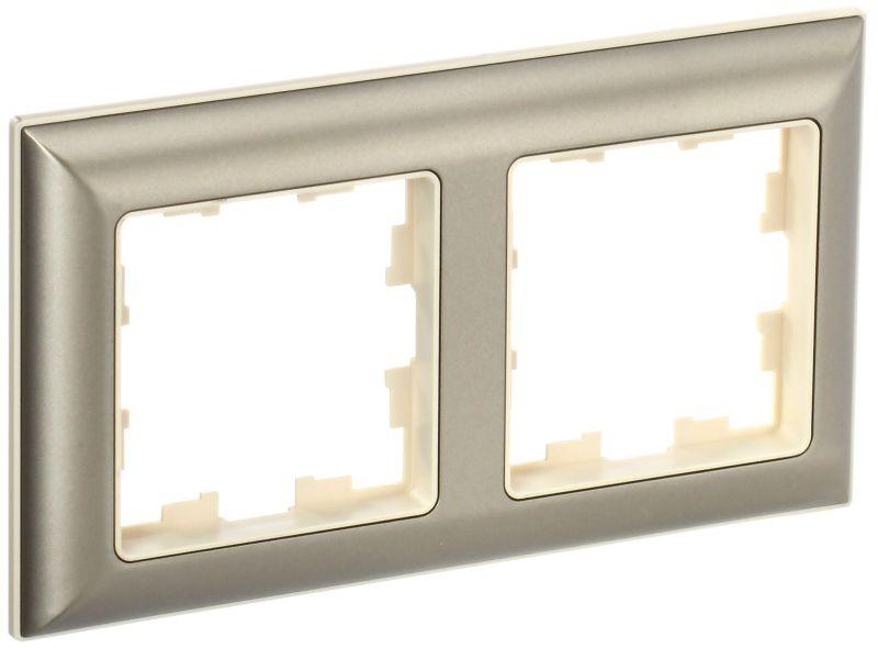 рамка 2-м brite ру-2-бр беж./шампань iek br-m22-12-3-k10 от BTSprom.by