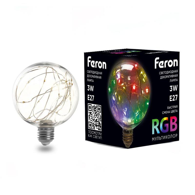 лампа светодиодная 3вт 230в e27 rgb g95 lb-382 feron 41678 от BTSprom.by