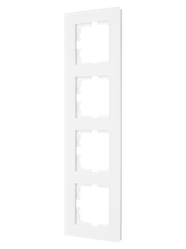 рамка 4-местн. вертик. vesna стекло бел. матов. lezard 742-5380-154 от BTSprom.by