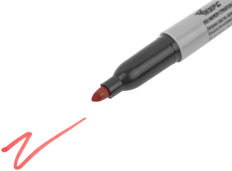  Маркер строительный перманентный красн. КУРС 04383 фото в каталоге от BTSprom.by