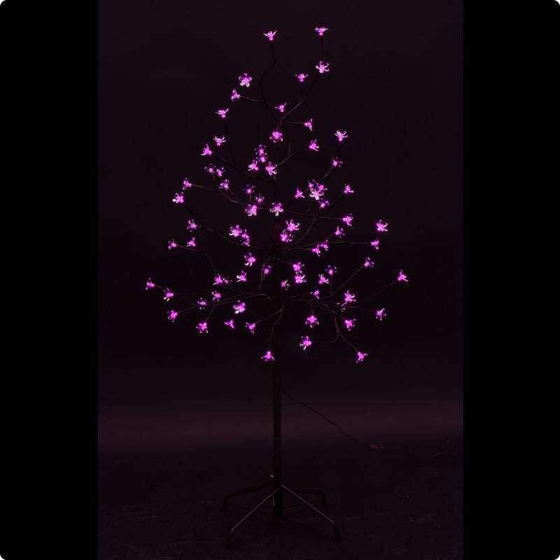 дерево комнатное "сакура", коричневый цвет ствола и веток, высота 1.2 метра, 80 светодиодов розового цвета, трансформатор ip44neon-night от BTSprom.by