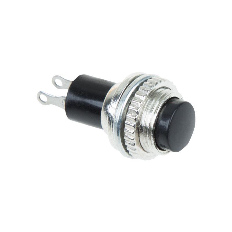 выключатель-кнопка металл 220в 2а (2с) off-(on) d10.2 черн. mini (rwd-213) rexant 36-3330 от BTSprom.by