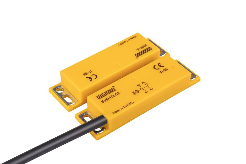 датчик магнитный (1нз+1но) провод 2м (расст. сраб. 5мм) левый выход ip68 emas smb10lc2-b15 от BTSprom.by