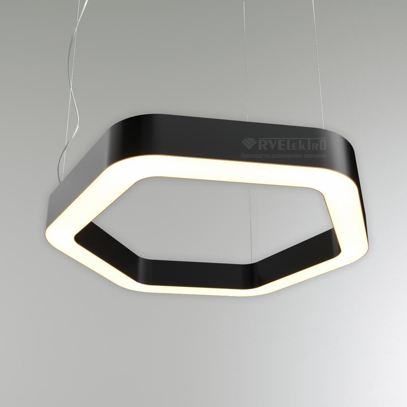 светильник светодиодный rve-lbx-hole-hexa-soft-600-p 43вт 4000к 600х552х100мм подвесной шир. рассеив.=80мм бел. rvelektro rve00000729 от BTSprom.by