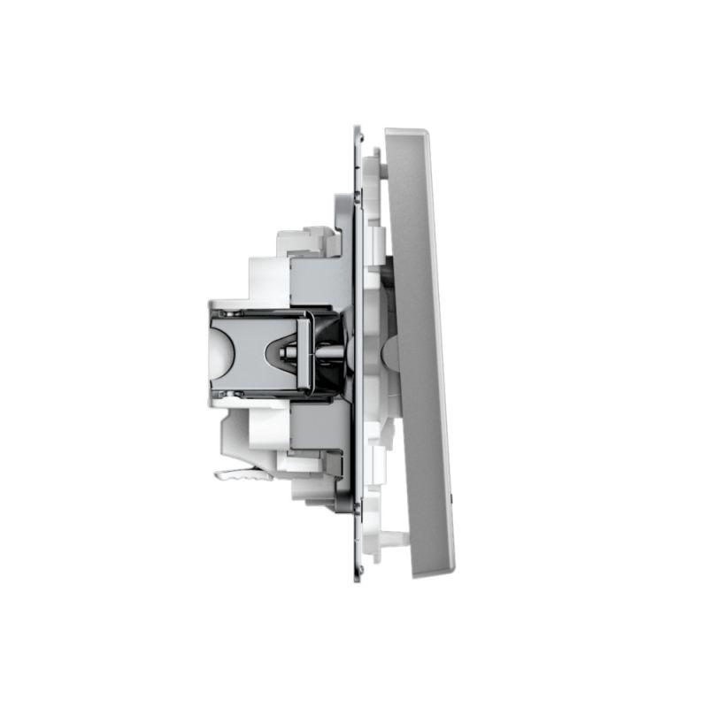  Выключатель 2-кл. ArtGallery (сх. 5а) 10AX с подсветкой быстрозажим. клем. механизм сталь SE GAL000953S фото в каталоге от BTSprom.by