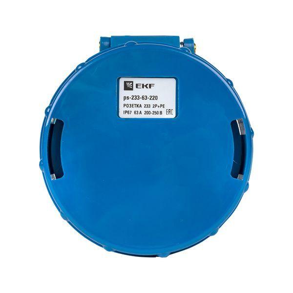  Розетка кабельная 63А 220В (233) 2P+РЕ IP67 EKF ps-233-63-220 фото в каталоге от BTSprom.by