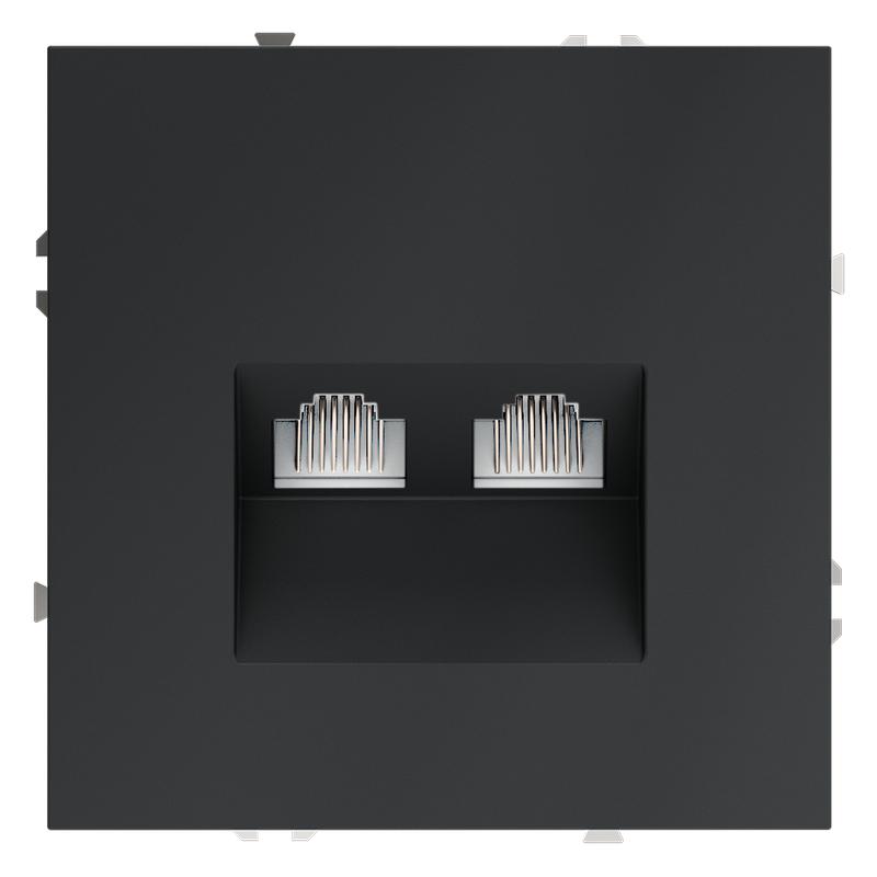 розетка компьютерная 2-м сп s70 rj45 + rj45 кат.6 механизм графит voltum vls060207 от BTSprom.by