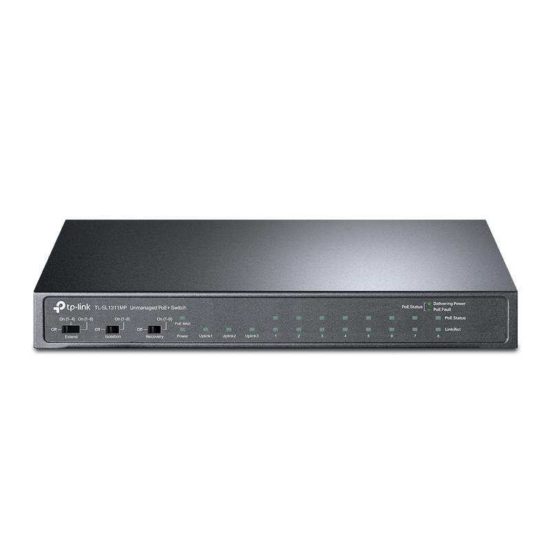 коммутатор tl-sl1311mp на 8 poe+ портов 10/100мбит/с и 3 гигабитных порта настол. tp-link 1846463 от BTSprom.by