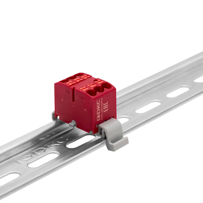  Блок распределительный зажим push-in 6 точек подключения 2.5кв.мм красн. DKC DTP1-006-04SPUR фото в каталоге от BTSprom.by