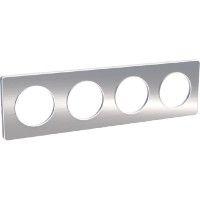  Рамка 4-м Odace полирован. алюм. SchE S52P808J фото в каталоге от BTSprom.by