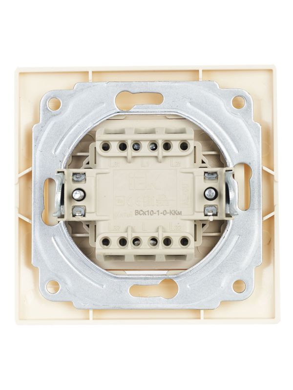  Выключатель кнопочный 1-кл. СП Кварта 10А IP20 ВСк10-1-0-ККм крем. GENERICA EVK13-K33-10-DM фото в каталоге от BTSprom.by