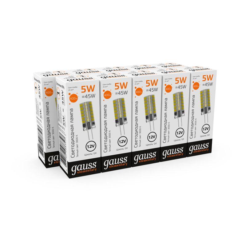 Лампа светодиодная Elementary 3Вт капсульная 3000К тепл. бел. G4 250лм DC 12В GAUSS 18713 фото в каталоге от BTSprom.by