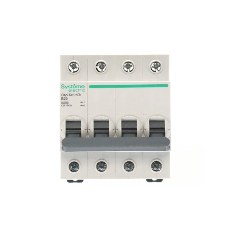 Выключатель автоматический 4п City9 Set (АВ) B 20А 6кА 400В SE C9F16420 фото в каталоге от BTSprom.by