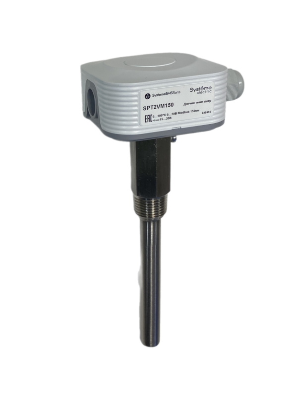 датчик температуры погружной 0-100град.c/0-10в rs485/modbus 150мм 24вс гильзой se spt2vm150 от BTSprom.by