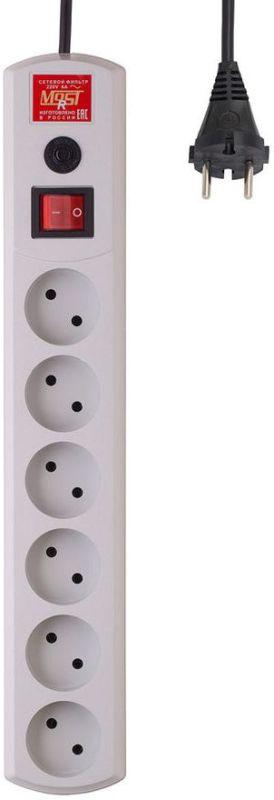 фильтр сетевой r 5м (6 розеток) бел. (коробка) most 578418 от BTSprom.by