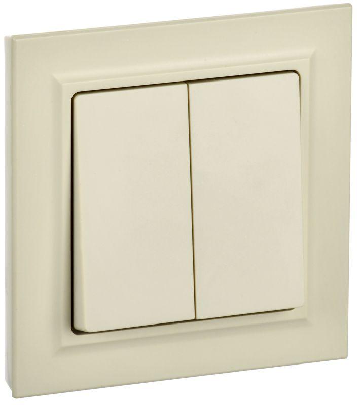 выключатель 2-кл. сп brite вср10-2-0-бркр 10а в сборе беж. iek br-v20-0-10-k10-f от BTSprom.by
