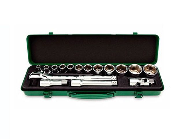 набор головок 1/2" 8-32мм 16предм. 6гр. метал.кейс  toptul gcad1603 от BTSprom.by