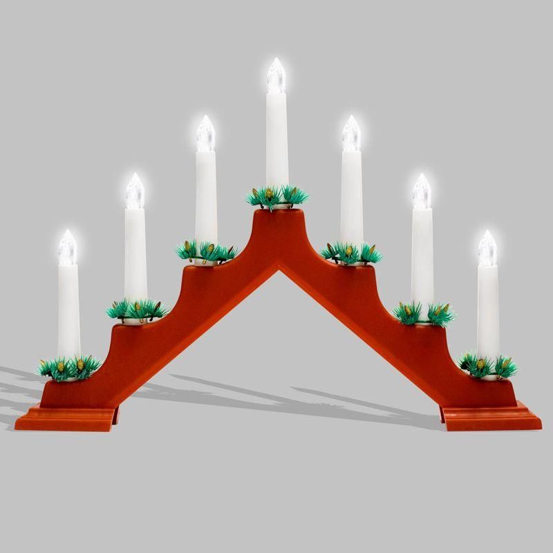 горка новогодняя 7 свечек (7led) тепл. бел. 0.5вт 220-240в ip20 красн. neon-night 501-082 от BTSprom.by