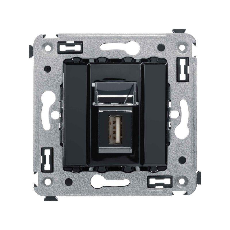 розетка usb 2.0 1-м сп avanti "черный квадрат" тип а-а dkc 4402403 от BTSprom.by