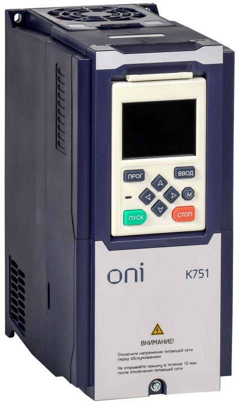 преобразователь частоты k751 380в 3ф 2.2квт 5.6а со встроен. тормозом oni k751-33-22ntm от BTSprom.by