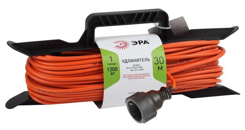 удлинитель-шнур на рамке 1х30м с заземл. 6а ip20 ufx-1e-3х0.75-30m пвс 3х0.75 эра б0046827 от BTSprom.by