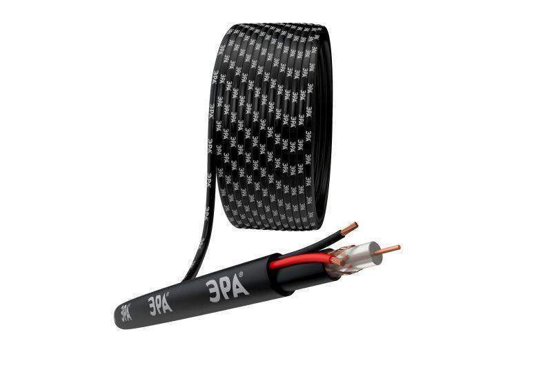 кабель для аналогового видеонаблюдения k-0.75-pe квк-п-2+2х0.75кв.мм 200м черн. эра б0052735 от BTSprom.by