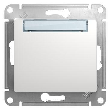  Механизм кнопки нажимной 1-кл. СП Glossa 10А IP20 (сх. 1) с табличкой бел. SchE GSL000119 фото в каталоге от BTSprom.by