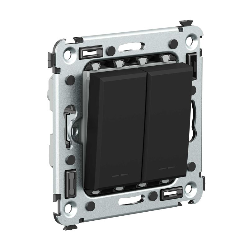  Выключатель 2-кл. СП Avanti "Черный матовый" DKC 4412104 фото в каталоге от BTSprom.by