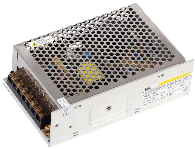 драйвер led ипсн-pro 5050 200вт 12в блок-клеммы ip20 iek lsp1-200-12-20-33-pro от BTSprom.by