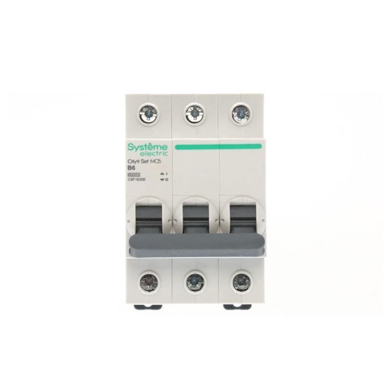  Выключатель автоматический 3п City9 Set (АВ) B 6А 6кА 400В SE C9F16306 фото в каталоге от BTSprom.by