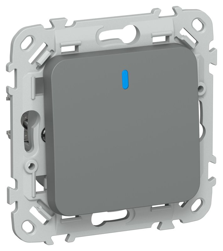 выключатель проходной 1-кл. сп flite вс61-1-1-флма 10а с индикацией механизм мокрый асфальт iek fi-v12-1-10-1-k80 от BTSprom.by