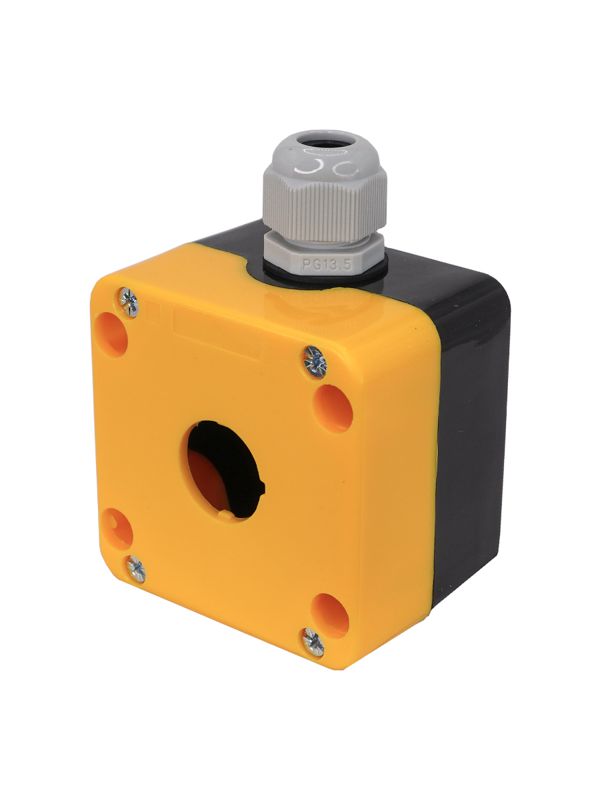 корпус пку-22/1 1 отверст. d22мм с сальником ip65 с желт. крышкой; черн. электротехник et518663 от BTSprom.by
