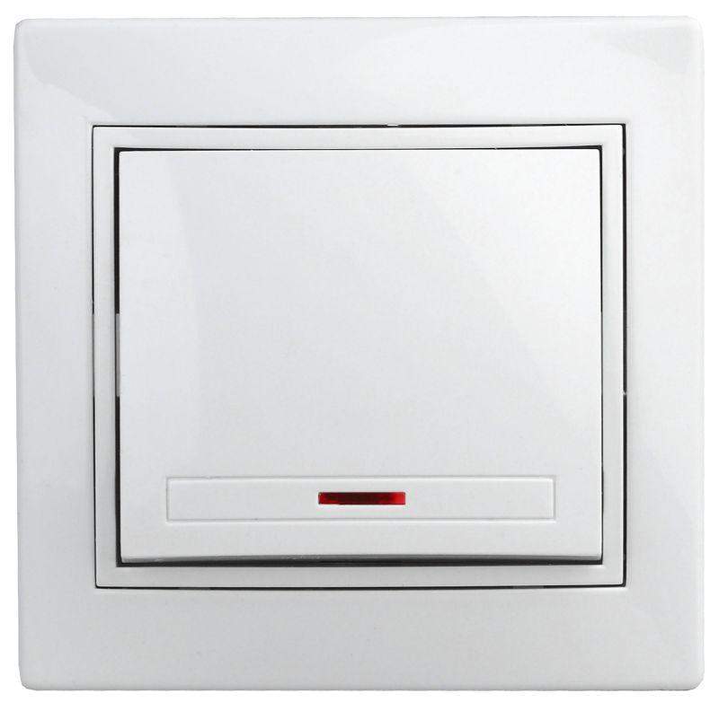 выключатель 1-кл. сп plano 10а ip20 1-102-01 250в с подсветкой бел. intro б0027597 от BTSprom.by