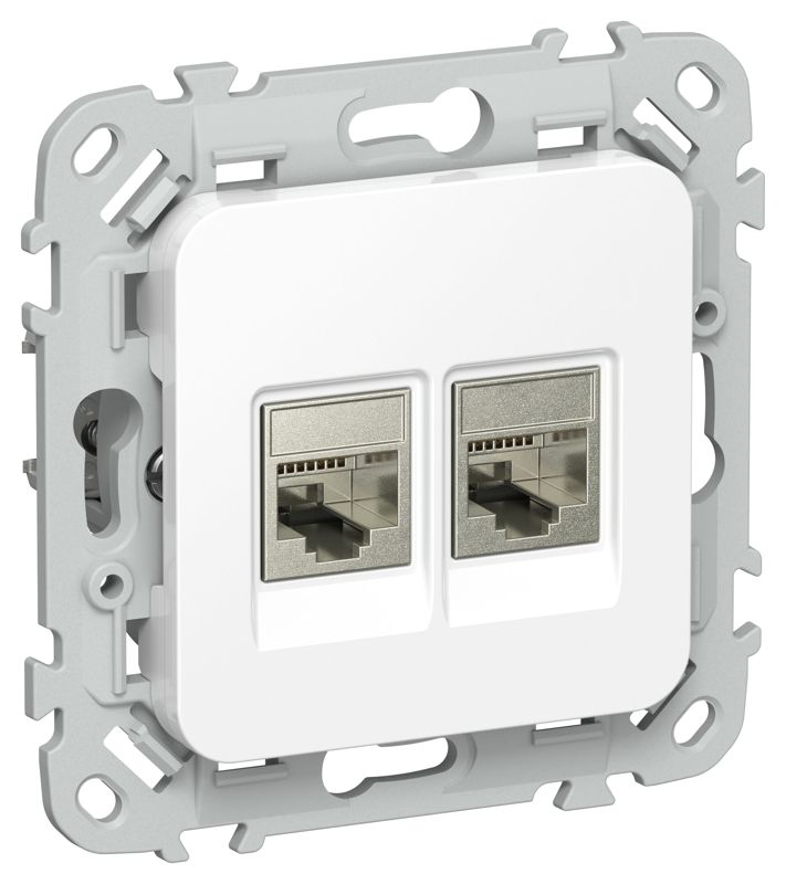 розетка компьютерная 2-м сп flite рк6-2-1-флб rj45 кат.6 stp механизм бел. iek fi-k21-2-k01 от BTSprom.by